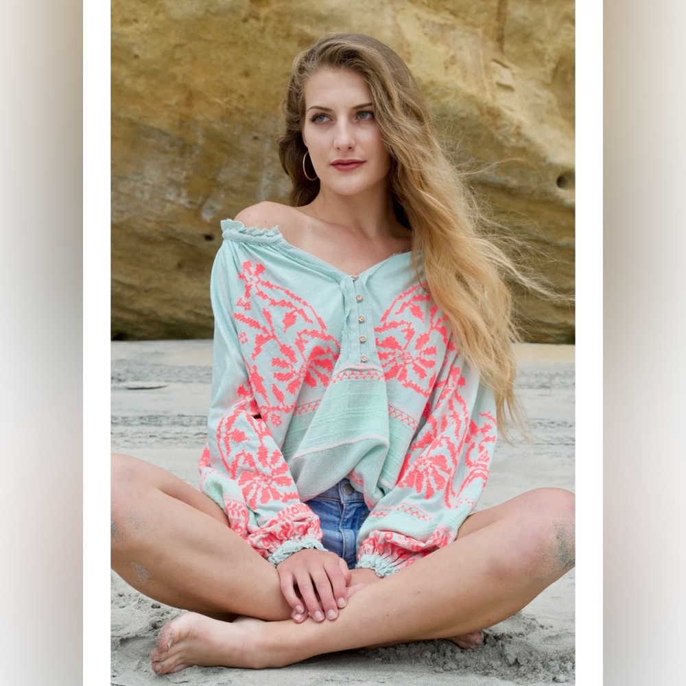 SOLD Free People Mint Blouse - Picture 4 of 16